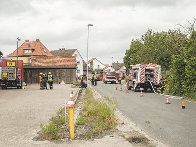 Trainiert wurde das Zusammenwirken mehrerer Ortsfeuerwehren bei einer komplexen Schadenslage.